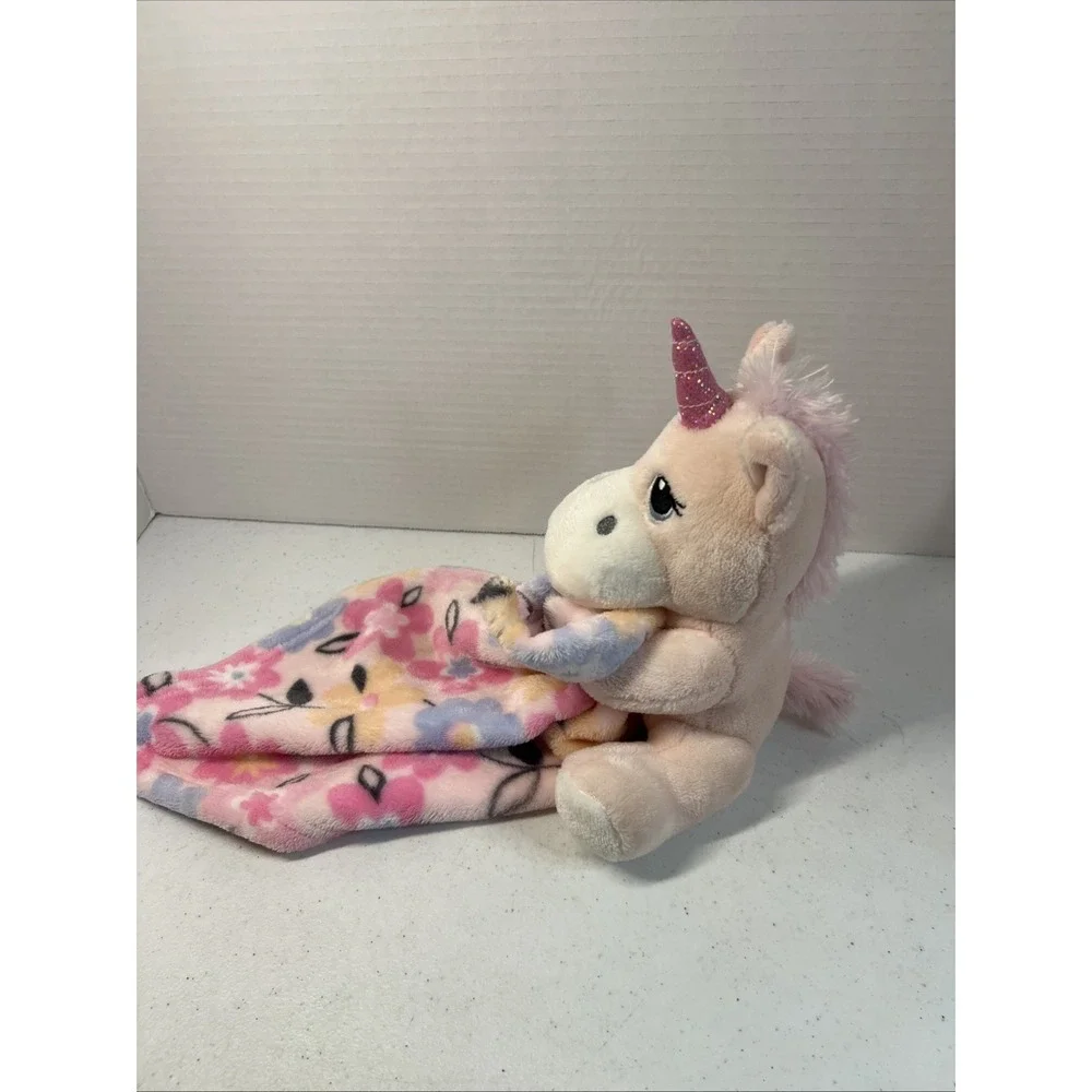 Little Beginnings Baby Unicorn Pink Floral Lovey Security Blanket Plush